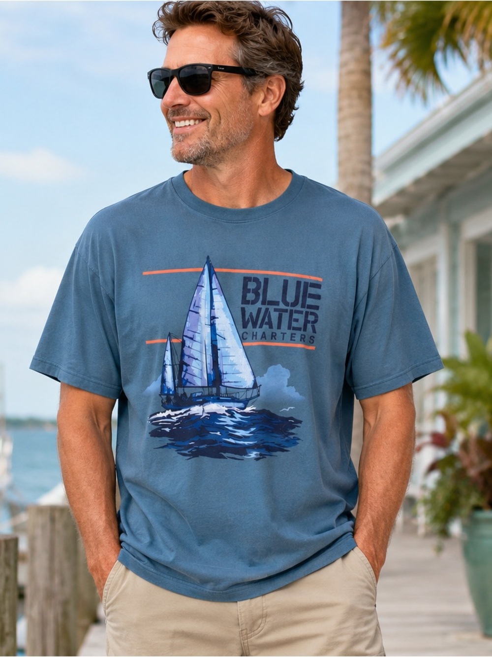 Men's Graphic Short-Sleeve Tee - Blue